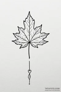 Tattoo design a single, falling autumn leaf w... - эскиз тату (№1750952819_1, 26.06.2025 15:46) — Tatufoto.com