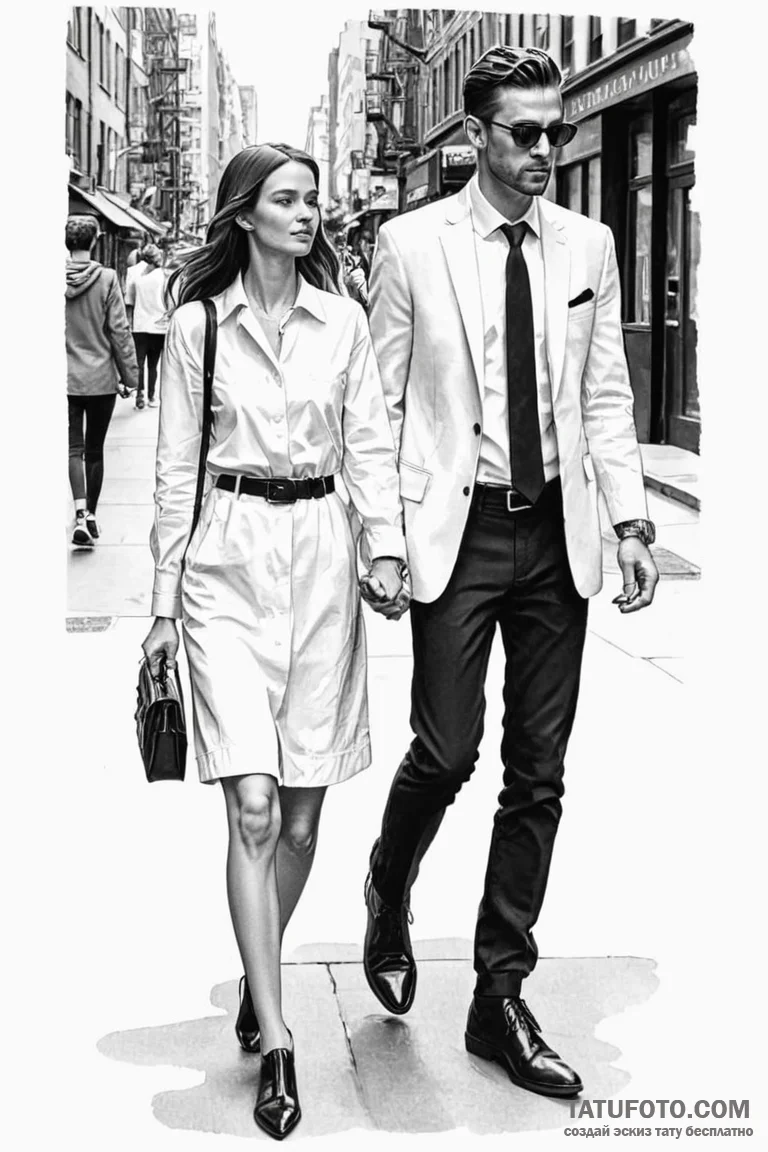 A candid street style photo of a fashionable... - эскиз тату (№1750953041_0, 26.06.2025 15:50) — Tatufoto.com