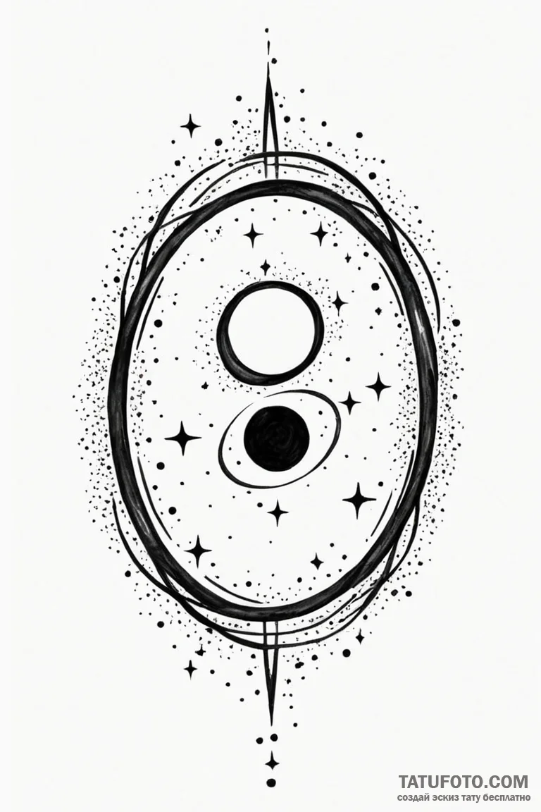 Tattoo design an abstract black hole from whi... - эскиз тату (№1750953725_1, 26.06.2025 16:02) — Tatufoto.com