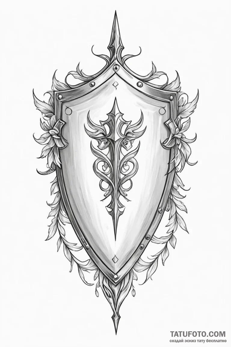 Tattoo design a subtle symbol of a shield or... - эскиз тату (№1750953941_1, 26.06.2025 16:05) — Tatufoto.com