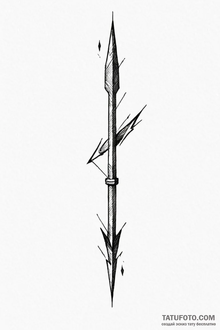 Tattoo sketch an abstract arrow design, sharp... - эскиз тату (№1750954158_1, 26.06.2025 16:09) — Tatufoto.com