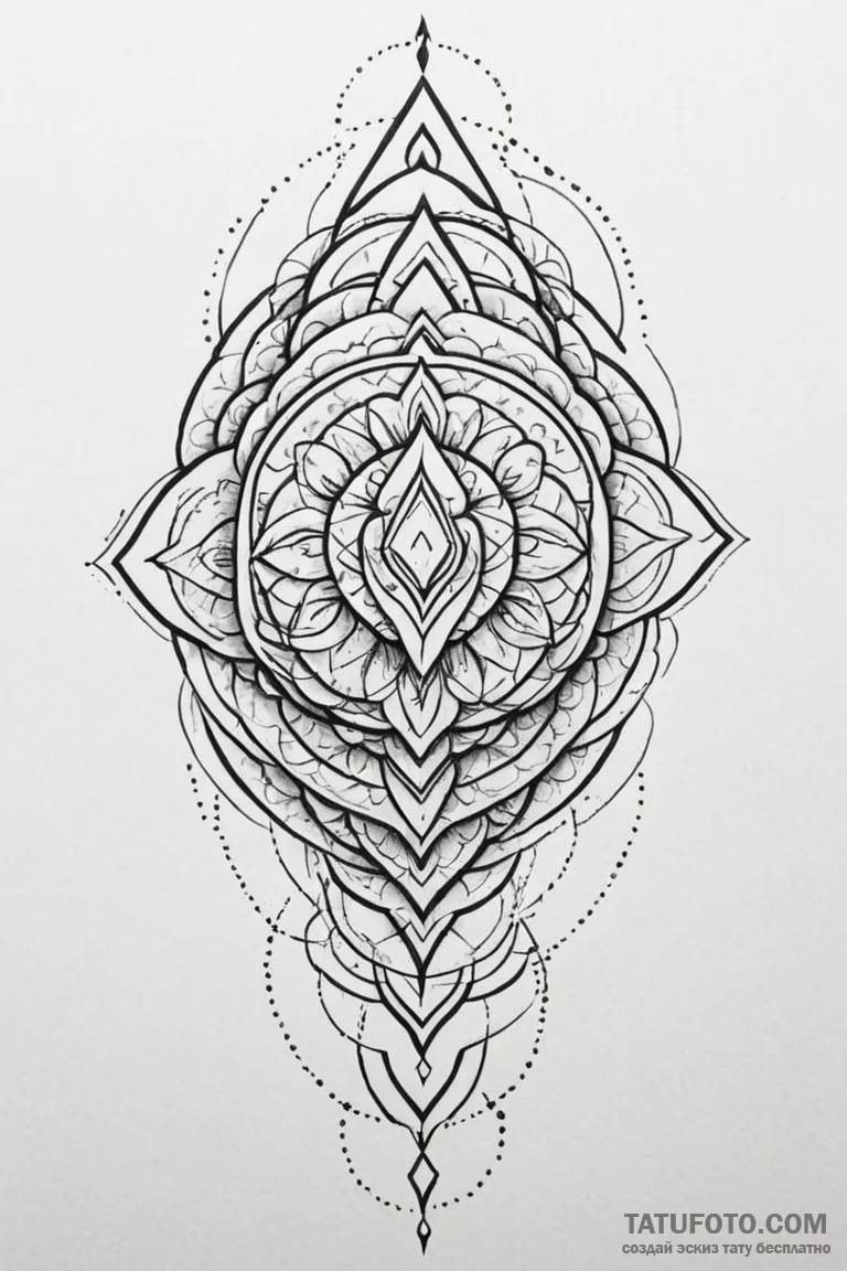 Tattoo design an abstract pattern of overlapp... - эскиз тату (№1750956187_1, 26.06.2025 16:43) — Tatufoto.com