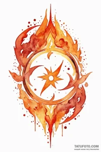 Tattoo sketch: watercolor splashes of orange,... - эскиз тату (№1750956257_1, 26.06.2025 16:44) — Tatufoto.com