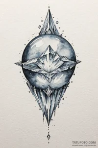 Tattoo sketch a mysterious, glowing orb or cr... - эскиз тату (№1750956400_1, 26.06.2025 16:46) — Tatufoto.com