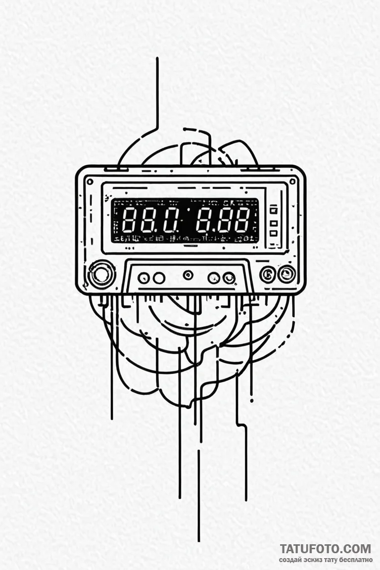 Tattoo sketch a pixelated score counter with... - эскиз тату (№1750957196_1, 26.06.2025 16:59) — Tatufoto.com