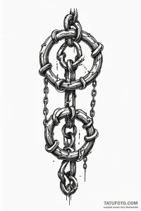 Tattoo sketch a broken chain with one strong,... - эскиз тату (№1750958964_0, 26.06.2025 17:29) — Tatufoto.com