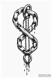 Tattoo sketch a broken chain with one strong,... - эскиз тату (№1750958964_1, 26.06.2025 17:29) — Tatufoto.com
