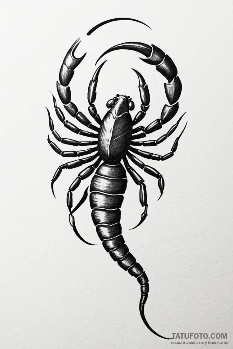 Tattoo design a scorpio scorpion, with pluto'... - эскиз тату (№1750959031_0, 26.06.2025 17:30) — Tatufoto.com
