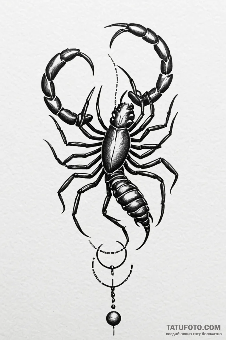 Tattoo design a scorpio scorpion, with pluto'... - эскиз тату (№1750959031_1, 26.06.2025 17:30) — Tatufoto.com