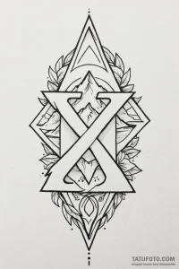 Tattoo sketch a minimalist 'xp' icon linework... - эскиз тату (№1750959237_0, 26.06.2025 17:33) — Tatufoto.com