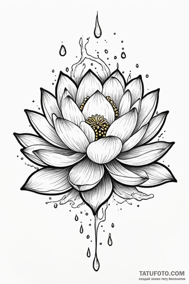 Tattoo sketch a lotus flower pushing through... - эскиз тату (№1750959848_0, 26.06.2025 17:44) — Tatufoto.com