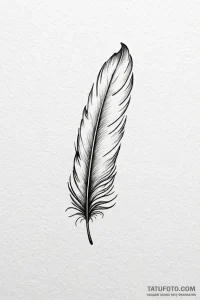 Tattoo design a single feather falling, symbo... - эскиз тату (№1750959915_1, 26.06.2025 17:45) — Tatufoto.com