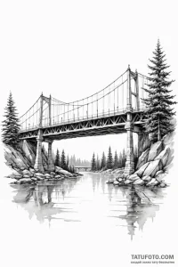 A view of a bridge from directly underneath,... - эскиз тату (№1750959982_1, 26.06.2025 17:46) — Tatufoto.com