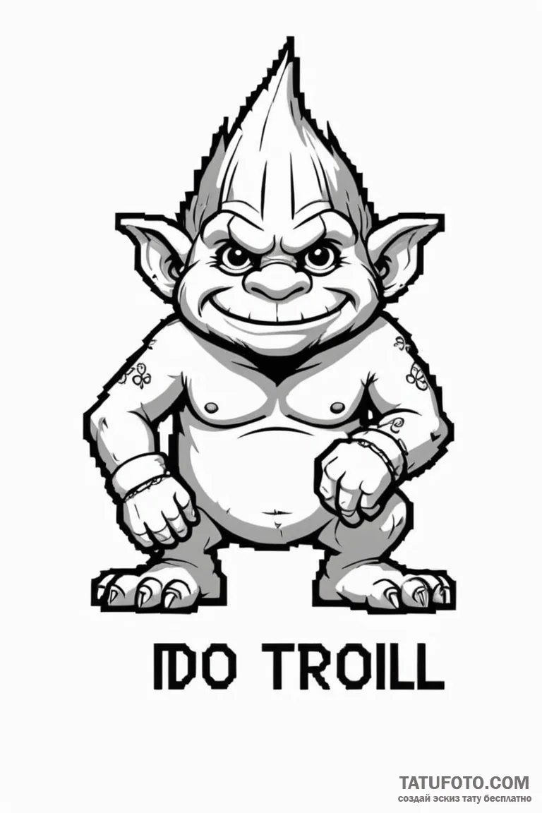 Tattoo design 'do not feed the troll' in a pl... - эскиз тату (№1750960927_1, 26.06.2025 18:02) — Tatufoto.com