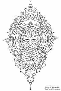Tattoo design a zodiac glyph disguised as par... - эскиз тату (№1750960993_1, 26.06.2025 18:03) — Tatufoto.com