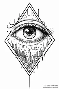 Tattoo design a gamer's eye with a pixelated... - эскиз тату (№1750961331_1, 26.06.2025 18:08) — Tatufoto.com