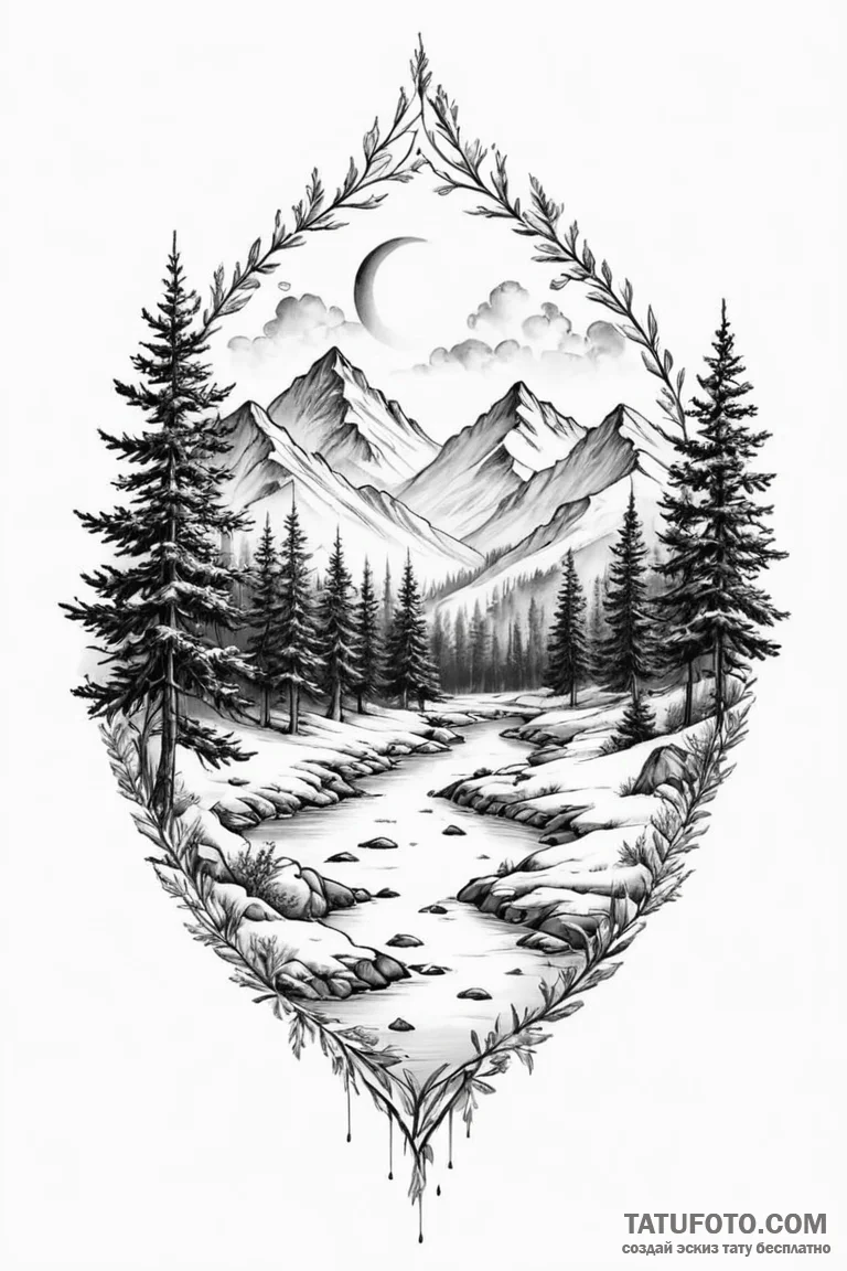 Nature & landscapes - эскиз тату (№1750961532_0, 26.06.2025 18:12) — Tatufoto.com