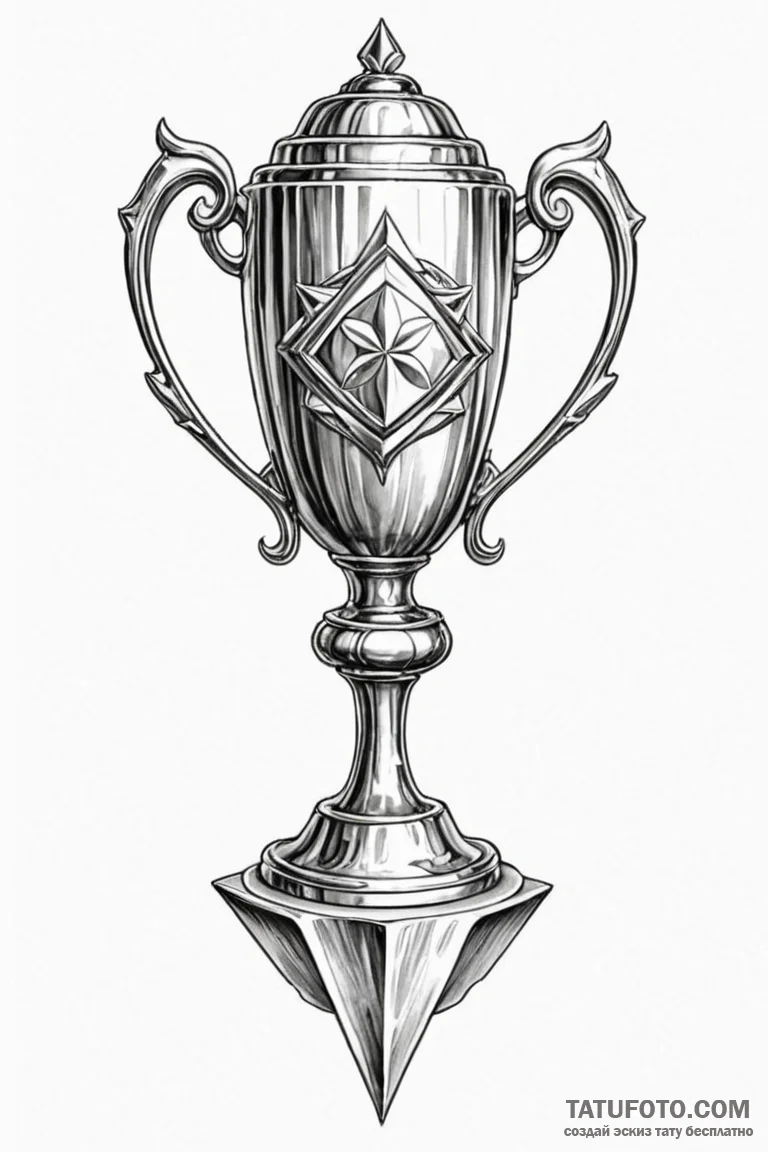 Tattoo sketch a "platinum trophy" symbol with... - эскиз тату (№1750962295_0, 26.06.2025 18:24) — Tatufoto.com