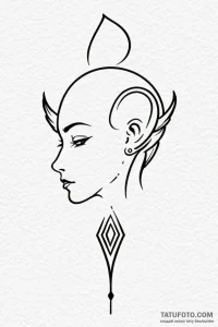 Tattoo design a small, elegant symbol behind... - эскиз тату (№1750962363_0, 26.06.2025 18:26) — Tatufoto.com