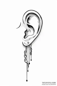 Tattoo design a small, elegant symbol behind... - эскиз тату (№1750962363_1, 26.06.2025 18:26) — Tatufoto.com
