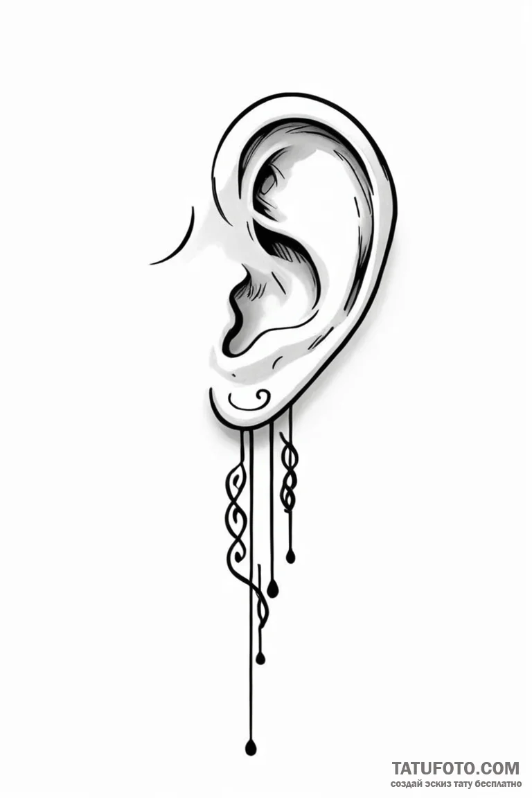Tattoo design a small, elegant symbol behind... - эскиз тату (№1750962363_1, 26.06.2025 18:26) — Tatufoto.com