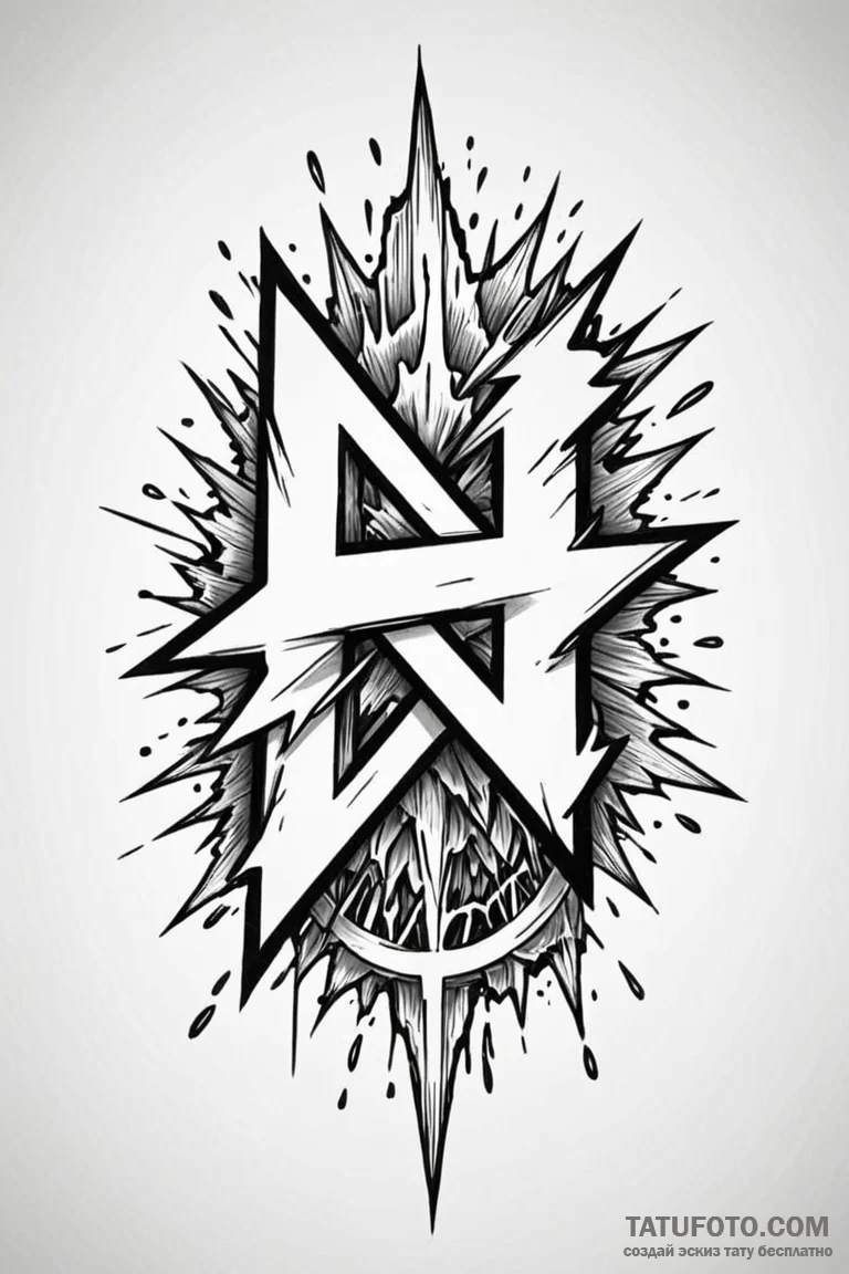 Tattoo design 'critical hit' in a sharp, expl... - эскиз тату (№1750962837_1, 26.06.2025 18:33) — Tatufoto.com