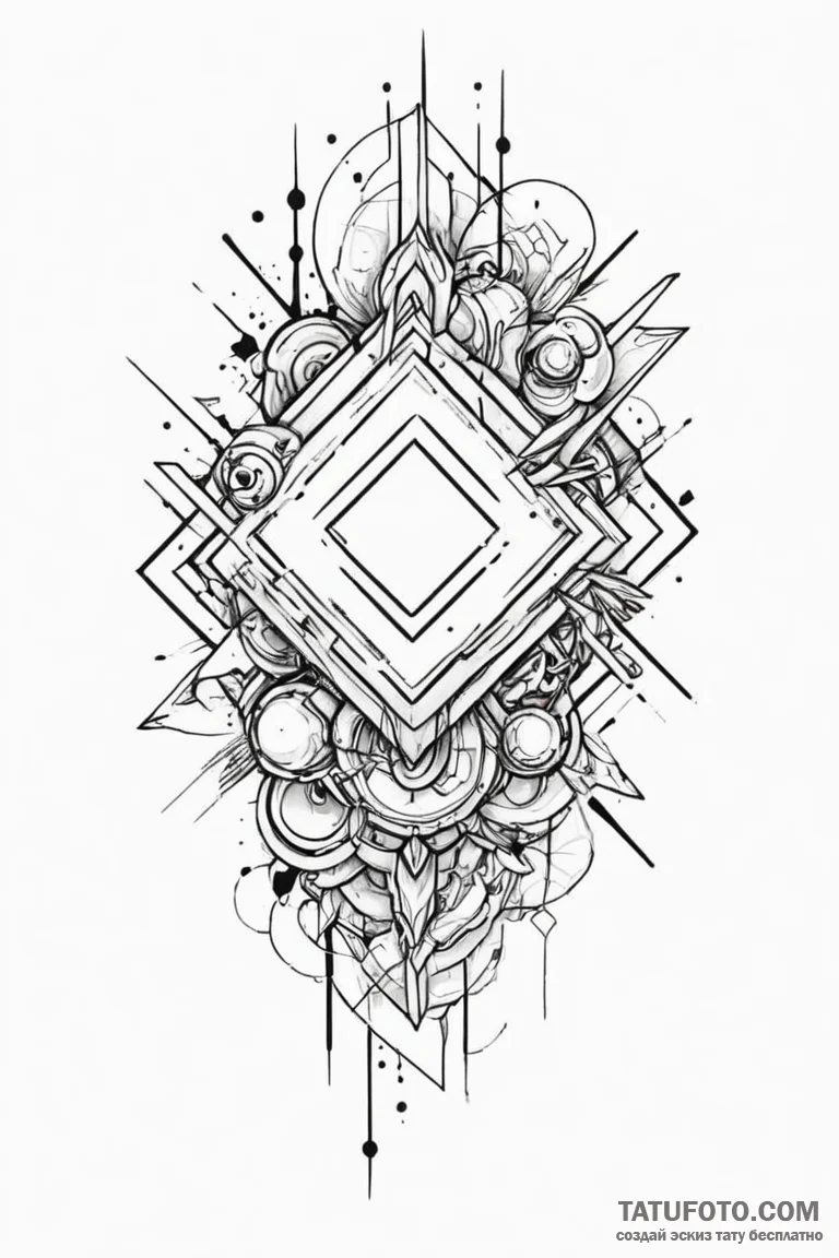 Tattoo sketch an abstract representation of "... - эскиз тату (№1750962973_0, 26.06.2025 18:36) — Tatufoto.com