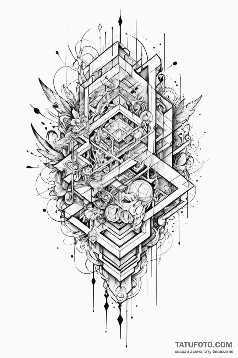 Tattoo sketch an abstract representation of "... - эскиз тату (№1750962973_1, 26.06.2025 18:36) — Tatufoto.com