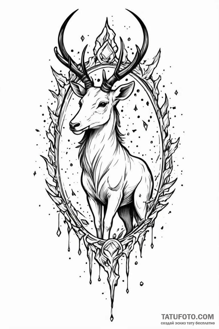 Tattoo design a zodiac animal emerging from a... - эскиз тату (№1750963040_0, 26.06.2025 18:37) — Tatufoto.com