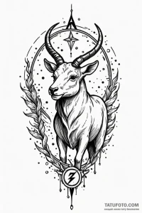 Tattoo design a zodiac animal emerging from a... - эскиз тату (№1750963040_1, 26.06.2025 18:37) — Tatufoto.com