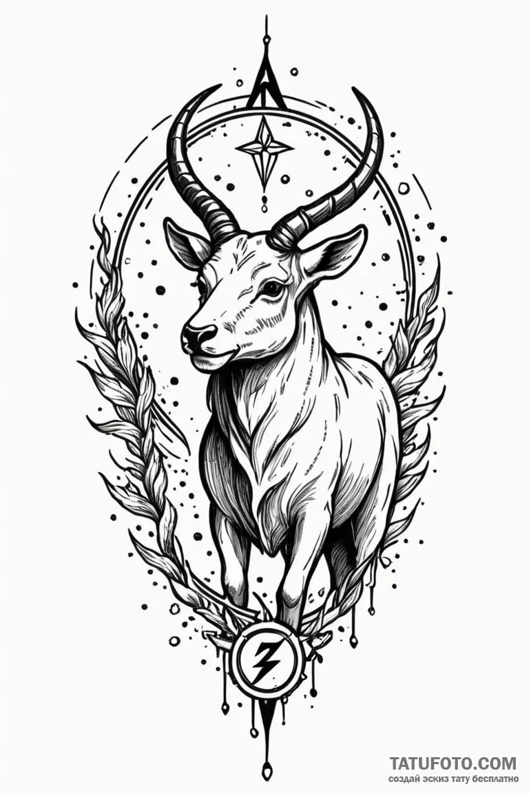 Tattoo design a zodiac animal emerging from a... - эскиз тату (№1750963040_1, 26.06.2025 18:37) — Tatufoto.com
