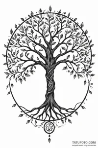 Tattoo sketch a blackwork tree of life with t... - эскиз тату (№1750963144_0, 26.06.2025 18:39) — Tatufoto.com