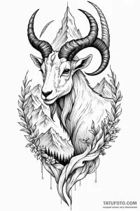 Tattoo design a capricorn goat-fish, with a m... - эскиз тату (№1750963279_0, 26.06.2025 18:41) — Tatufoto.com