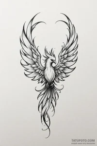 Tattoo design 'respawn' with a subtle phoenix... - эскиз тату (№1750963348_1, 26.06.2025 18:42) — Tatufoto.com