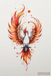 A neo-traditional tattoo design of the firebi... - эскиз тату (№1750963688_0, 26.06.2025 18:48) — Tatufoto.com