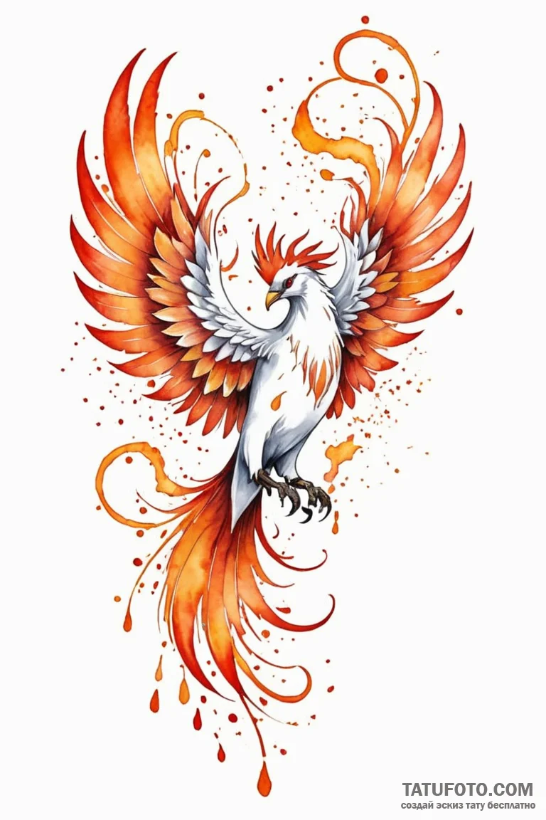 A neo-traditional tattoo design of the firebi... - эскиз тату (№1750963688_1, 26.06.2025 18:48) — Tatufoto.com