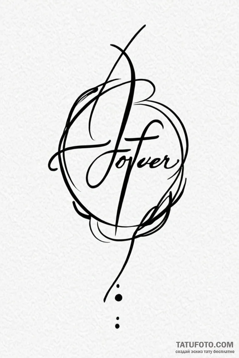 Tattoo design a subtle 'forever' symbol in a... - эскиз тату (№1750963755_1, 26.06.2025 18:49) — Tatufoto.com