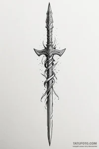 Tattoo sketch a spartan spear crossed with a... - эскиз тату (№1750963891_0, 26.06.2025 18:51) — Tatufoto.com