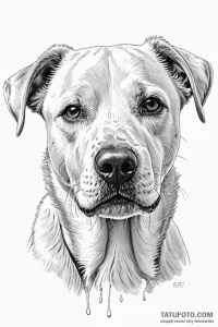 A close-up of a dog's wet nose. - эскиз тату (№1750964736_1, 26.06.2025 19:05) — Tatufoto.com
