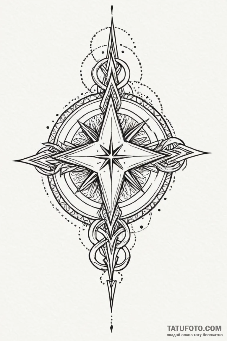 Tattoo sketch: the svarozhich symbol (often a... - эскиз тату (№1750965700_0, 26.06.2025 19:21) — Tatufoto.com