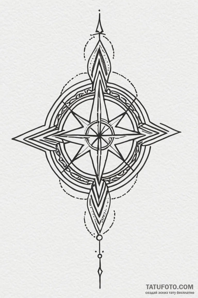 Tattoo sketch: the svarozhich symbol (often a... - эскиз тату (№1750965700_1, 26.06.2025 19:21) — Tatufoto.com