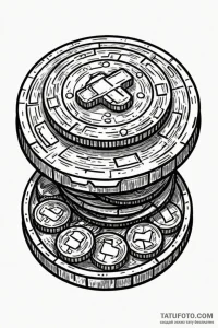 Tattoo design a stack of retro arcade game co... - эскиз тату (№1750967700_0, 26.06.2025 19:55) — Tatufoto.com
