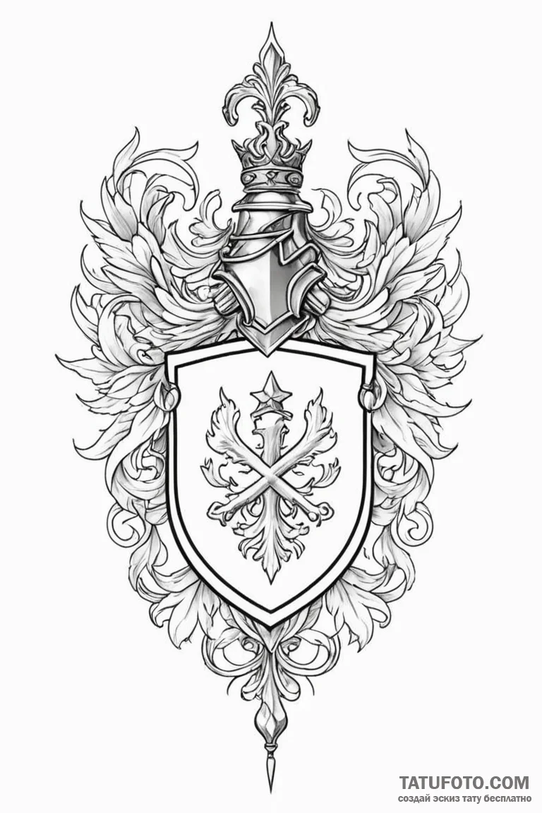 Tattoo design a family crest redesigned in a... - эскиз тату (№1750968598_0, 26.06.2025 20:09) — Tatufoto.com