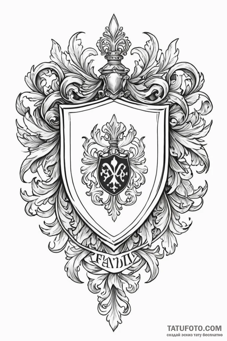 Tattoo design a family crest redesigned in a... - эскиз тату (№1750968598_1, 26.06.2025 20:09) — Tatufoto.com