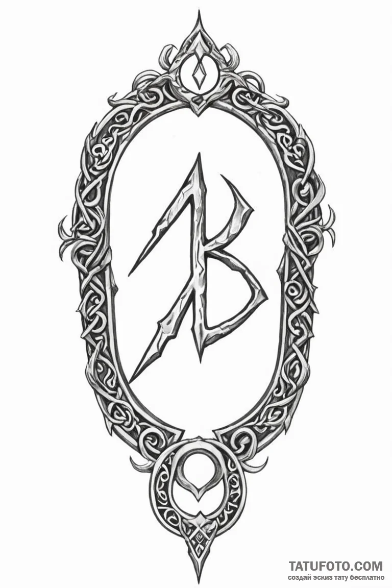 133. tattoo sketch: "klad" rune as a keyhole... - эскиз тату (№1750971075_0, 26.06.2025 20:51) — Tatufoto.com