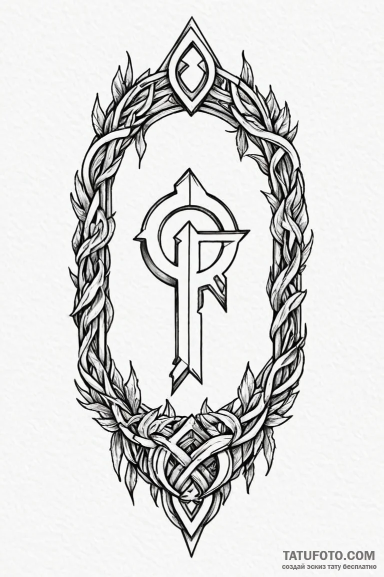 133. tattoo sketch: "klad" rune as a keyhole... - эскиз тату (№1750971075_1, 26.06.2025 20:51) — Tatufoto.com