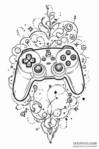 Tattoo sketch a gamepad d-pad with directions... - эскиз тату (№1750971143_0, 26.06.2025 20:52) — Tatufoto.com