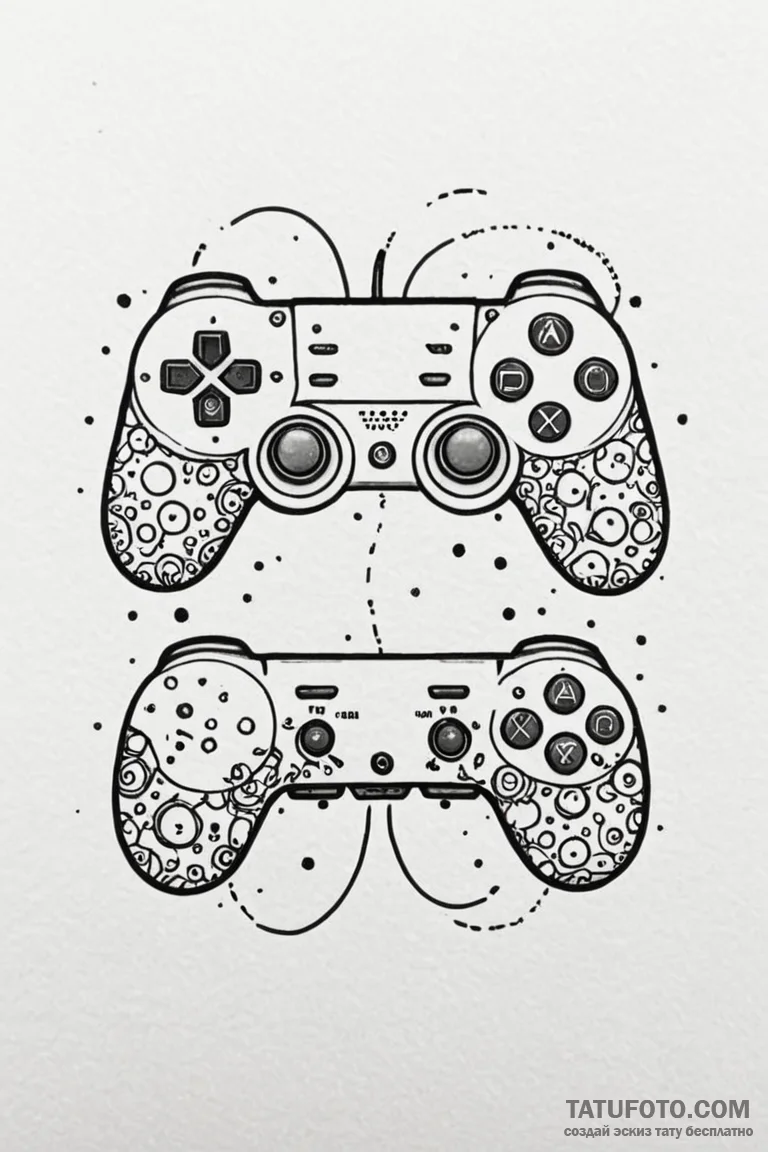 Tattoo design a simple controller button dotw... - эскиз тату (№1750973637_0, 26.06.2025 21:33) — Tatufoto.com