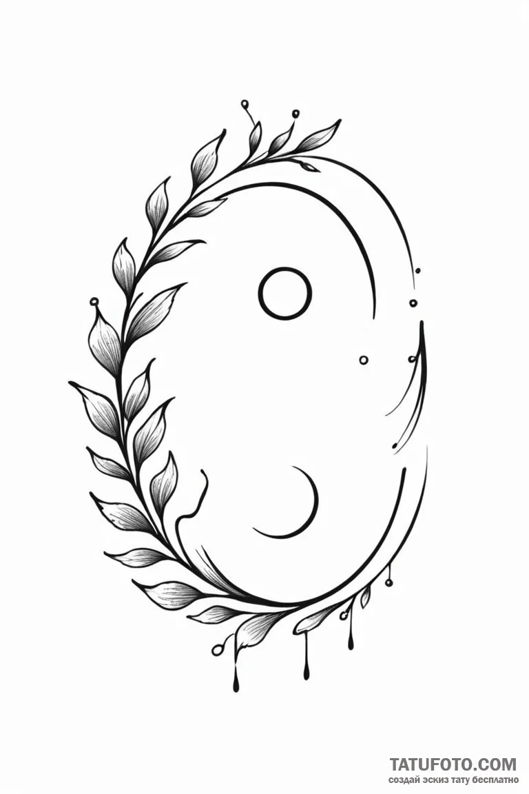 Tattoo sketch a subtle symbol (e.g., a semico... - эскиз тату (№1750974397_0, 26.06.2025 21:46) — Tatufoto.com