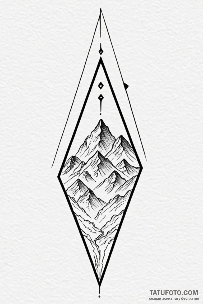 Tattoo sketch a solid blackwork triangle poin... - эскиз тату (№1750975758_1, 26.06.2025 22:09) — Tatufoto.com
